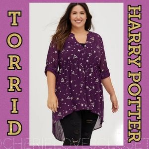 TORRID HARRY POTTER Dealthy Hallows Lexi Chiffon Babydoll! NWT!